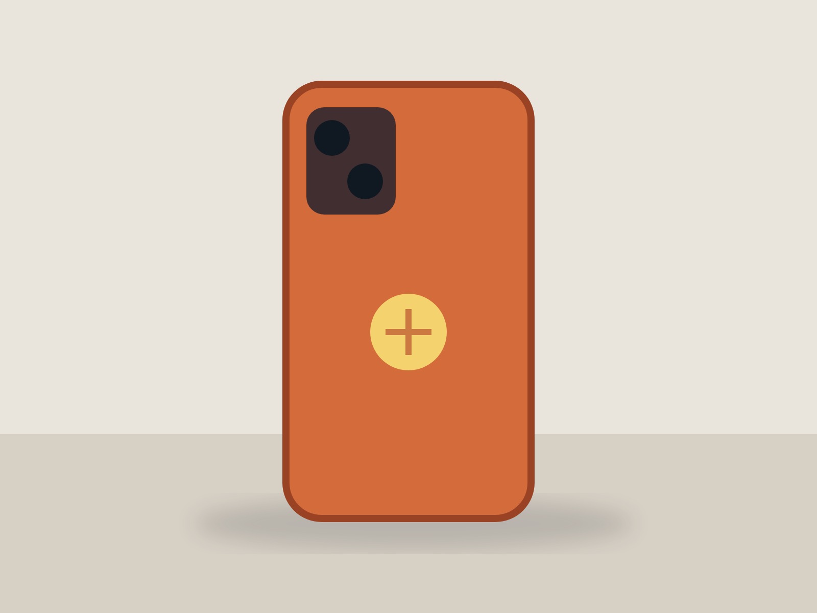 Phone in orange case